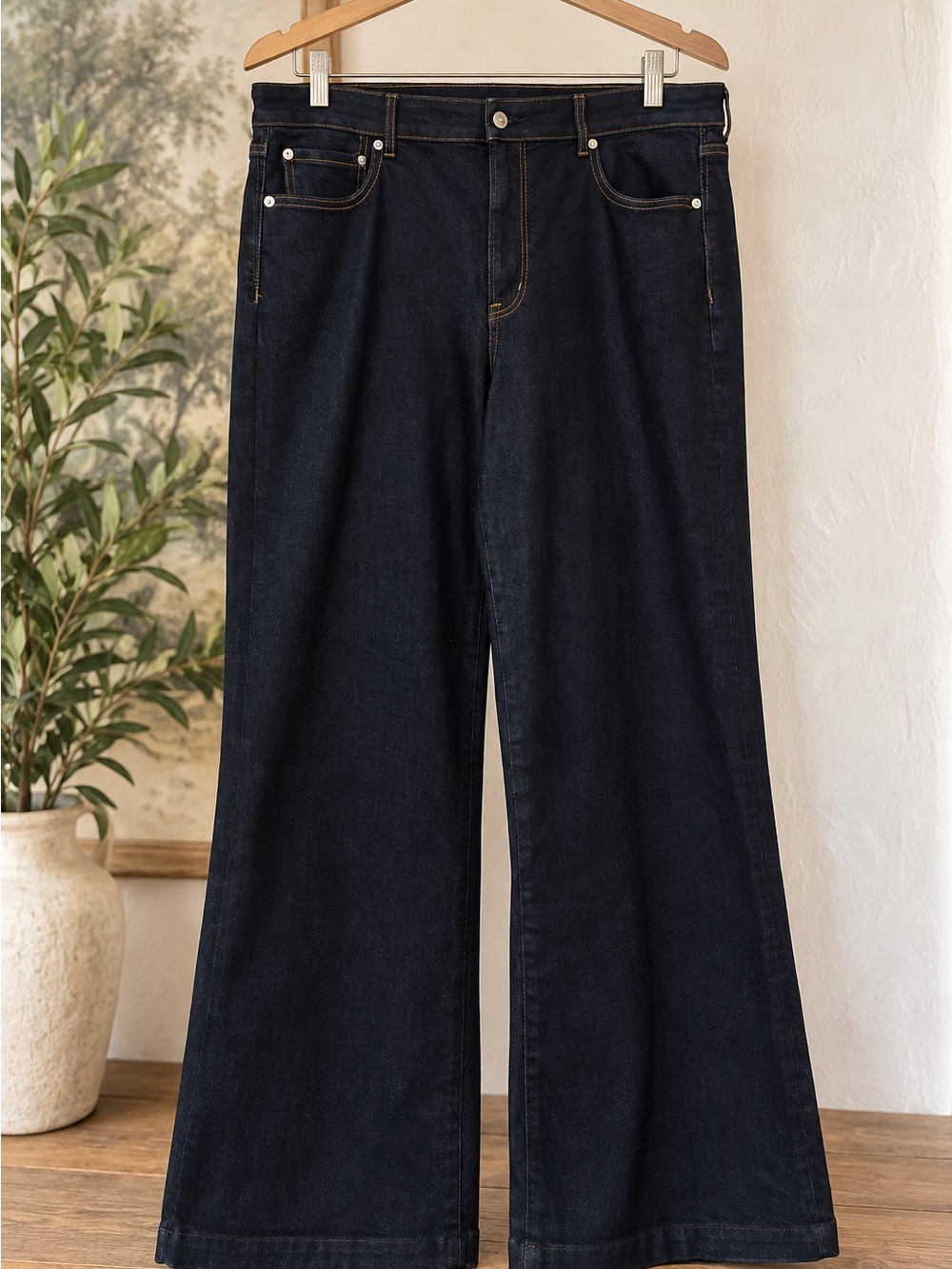 American Eagle Wide Leg Jeans 18 Long Super Stretch